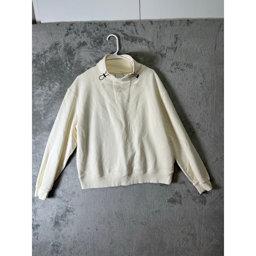 Varley Woods Sweat Sweatshirt Medium Ivory Cream Mock‎ Neck Pullover Athleisure